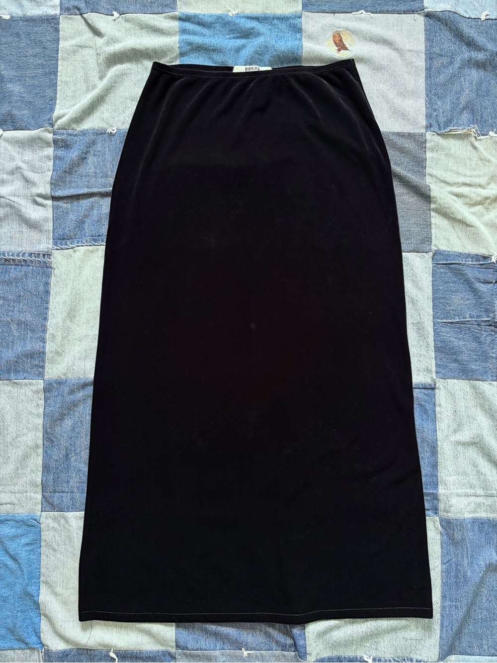 vintage black velvet maxi skirt hana whimsygoth vampy 90s fits size M/L